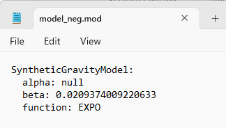 Negative exponential model