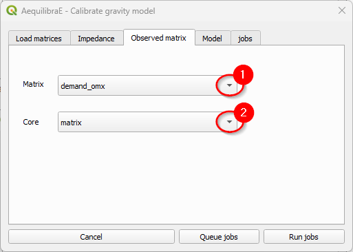 Calibrate Gravity - Demand matrix