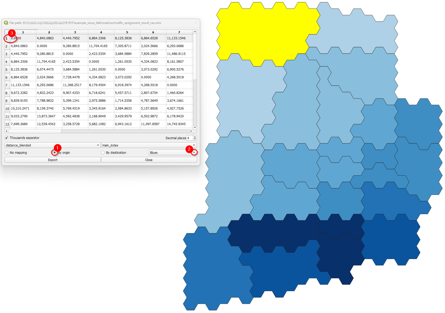 data matrix view by origin