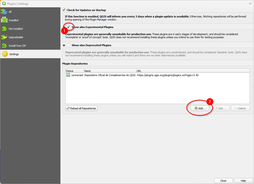 Plugins settings tab configuration