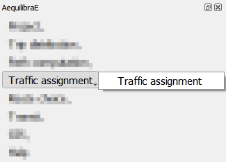 Traffic assignment widget menu