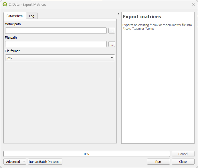 Processing provider export matrices