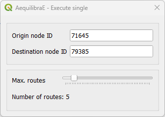 Basic route choice - execute single dialog - new OD pair
