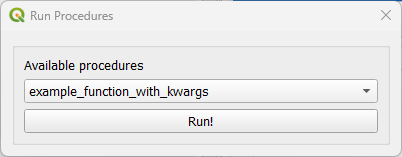 run module dialog