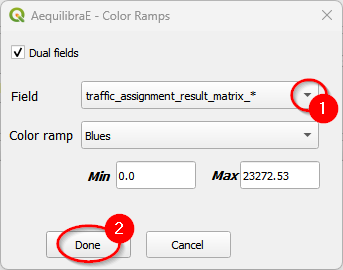 Color ramp configuration in stacked bandwidth
