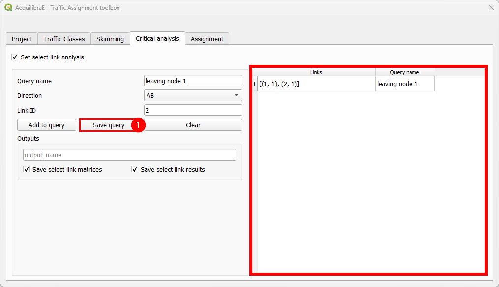 Save select link query