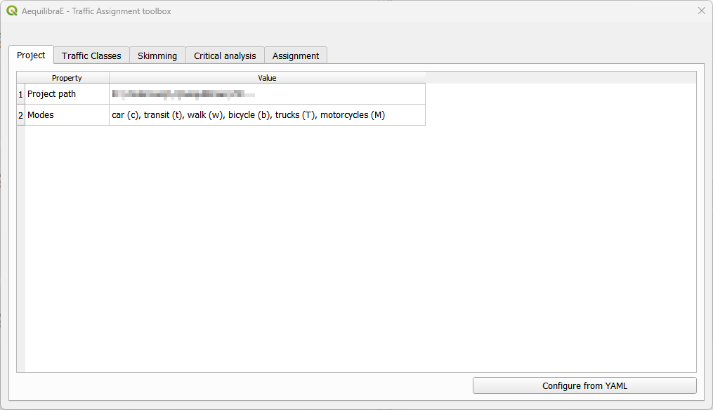 Traffic assignment project tab