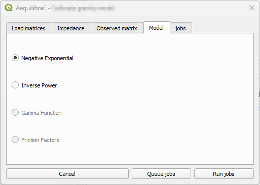 Model tab - Calibrate Gravity