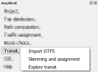 Transit widget menu