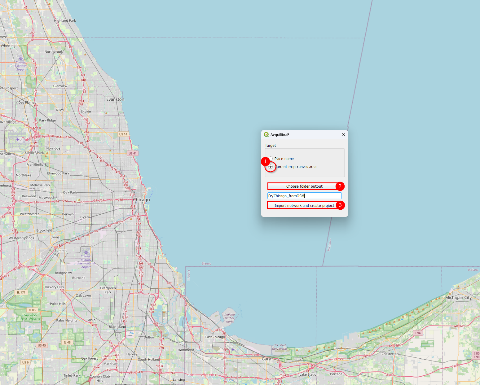 Download OSM networks for visible area