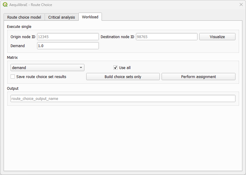 Workload tab