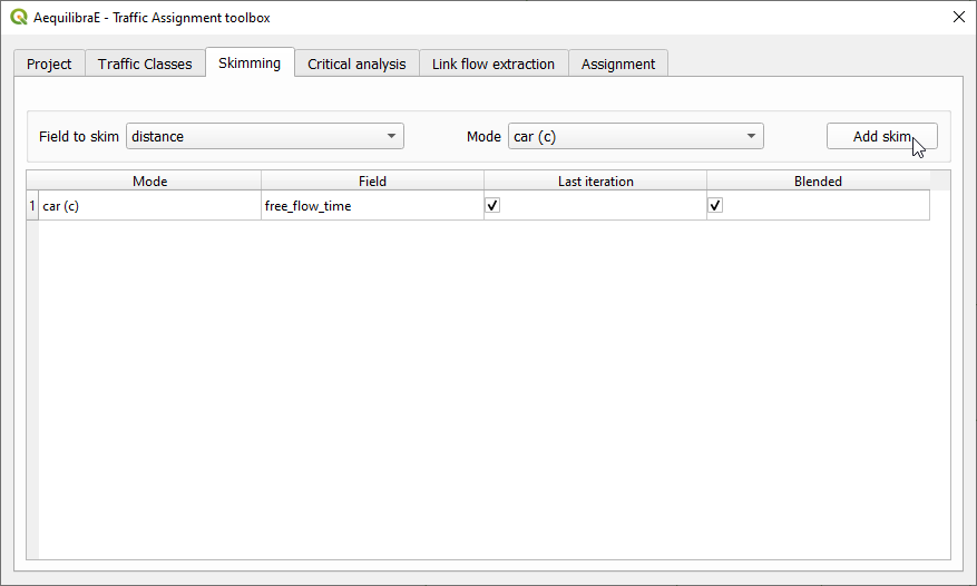 Skim selection