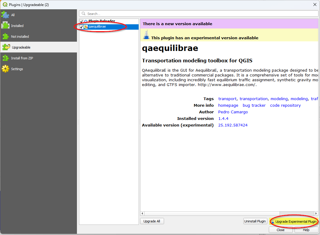 Plugins upgradeable